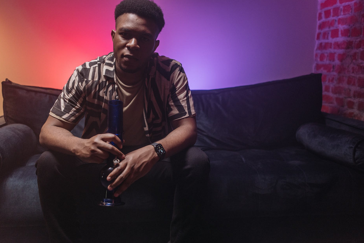 smoking with a bong